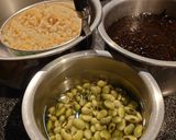 ヒジキと青豆と餅麦とキヌアの山芋かき揚げ作り方1写真