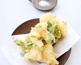 サク旨【三つ葉と海老のかき揚げ】パクチー作り方6写真