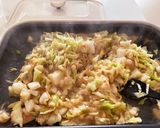 もんじゃ　しっかり明太子(*´꒳`*)作り方6写真