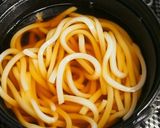 めんつゆでえび天鍋焼きうどん作り方4写真