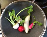 七草粥の菘と蘿蔔でカンタン酢マヨ和え作り方3写真