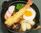 めんつゆでえび天鍋焼きうどん作り方5写真