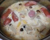 白菜きのことウインナーの粒マスクリーム煮作り方4写真