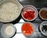 犬ご飯　カラフル混ぜご飯作り方1写真