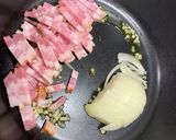 全卵♪牛乳♪フライパンだけでカルボナーラ作り方1写真