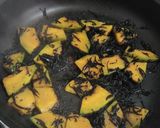 南瓜とひじき炒め♪南瓜の下処理をレンジで作り方4写真