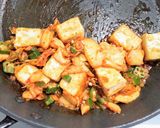 豆腐とキムチに冷凍オクラのチーズ焼き作り方4写真