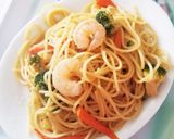 海老&ブロッコリー人参アヒージョパスタ♡作り方6写真