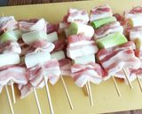 ビールのつまみ☆焼きとり　バラのねぎま♪作り方1写真