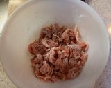 豚こま切れ肉の甘辛揚げ！作り方1写真