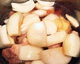 圧力鍋でトロトロ。大根玉ねぎ入り豚の角煮作り方8写真
