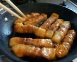【簡単＆食材２つ】もちもち♪腹もち肉巻き作り方6写真