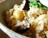 焼き椎茸とぎんなんの玄米ご飯作り方3写真