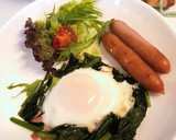 ほうれん草の巣ごもり風目玉焼き✨作り方6写真