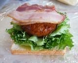 ベーコンとハンバーグのわんぱくサンド作り方3写真