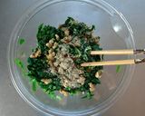 栄養満点☆ソフトケールの胡桃胡麻和え。作り方3写真