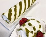 宇治抹茶シマシマのホワイトﾛｰﾙｹｰｷ作り方11写真