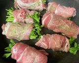 まいのための豆苗の豚肉巻き作り方4写真