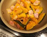 【簡単】かぼちゃとベーコンのホットサラダ作り方7写真