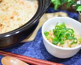 土鍋で作る鮭のガリバタしょうゆ炊込みご飯作り方5写真