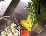 簡単☆水菜と牡蠣のぽん酢しょうゆパスタ作り方3写真