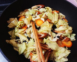 簡単おかず！野菜炒め風お好み焼きもどき作り方6写真