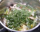簡単！菜の花と椎茸の黄身味噌汁作り方5写真