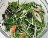 まるで居酒屋！水菜の海苔わさびサラダ作り方4写真