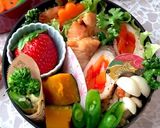 蜂蜜味噌チキン 新春のり弁当作り方8写真