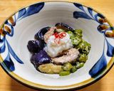 鯖缶に冷凍揚げナスと冷凍オクラのみぞれ煮作り方5写真