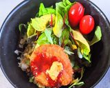 ヒレカツのせ炒飯作り方8写真