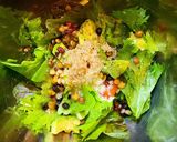 山形県産わさび菜と穀物とキヌアのサラダ作り方1写真