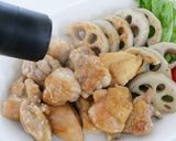 材料2つ！鶏ももと蓮根のにんにく醤油焼き作り方5写真