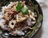蓮根とひき肉の丼作り方7写真