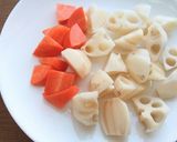 レンコンともも肉の煮物♪作り方1写真