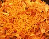 ♡桃屋キムチの素でキムチクリームパスタ♡作り方9写真