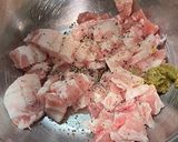 豚バラの餃子風焼き作り方1写真
