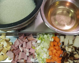 ジローのハムで中華おこわ風炊き込みご飯！作り方3写真