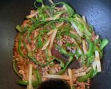 ひき肉とピーマンの細切り炒め丼☆青椒肉絲作り方5写真