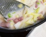 白菜とベーコンのクリームパスタ作り方7写真