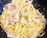 白菜とベーコンのクリームパスタ作り方9写真