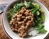 納豆と大根の葉っぱのご飯作り方2写真
