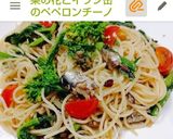 菜の花・じやこ・ベーコンのペペロンチーノ作り方8写真
