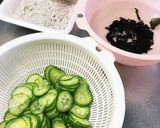 酢の物 (しらす.胡瓜.ワカメ.たまご)作り方1写真