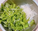 ☆水菜と大根の塩昆布わさび醤油サラダ☆作り方1写真