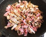 ロティサリーチキンリメイク きのこパスタ作り方3写真