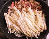 ロティサリーチキンリメイク きのこパスタ作り方4写真