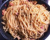 ロティサリーチキンリメイク きのこパスタ作り方5写真