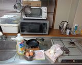最速の野菜たっぷりハムエッグ作り方1写真