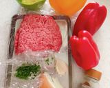 パプリカの肉詰めボート焼き作り方1写真